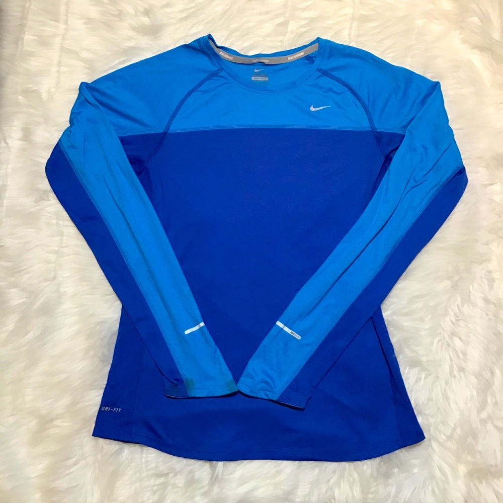 Nike Women’s Blue Purple Drifit Long Sleeve Shirt Sportswear Top
